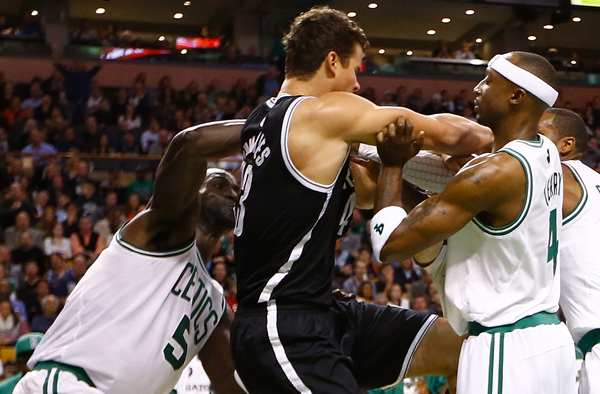 Kevin Garnett (left) and Kris Humphries could swap places in a Nets, Celtics deal.